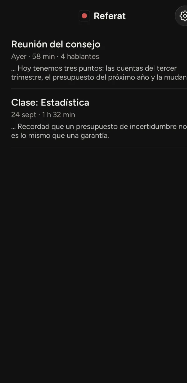 Una búsqueda de presupuesto en todas las reuniones