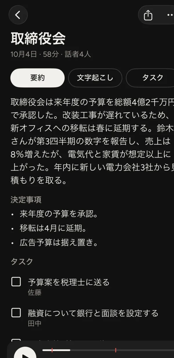 取締役会の要約